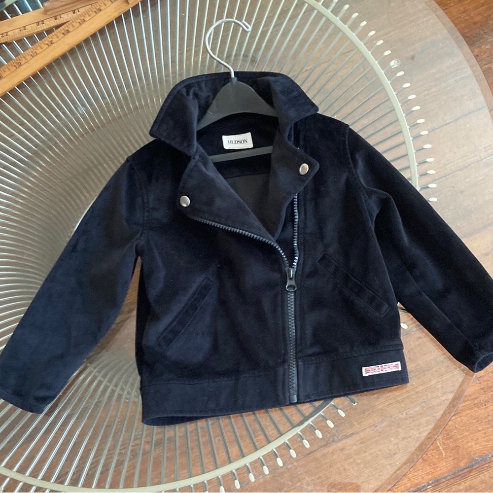 Hudson black velvet velour moto jacket size 2T
